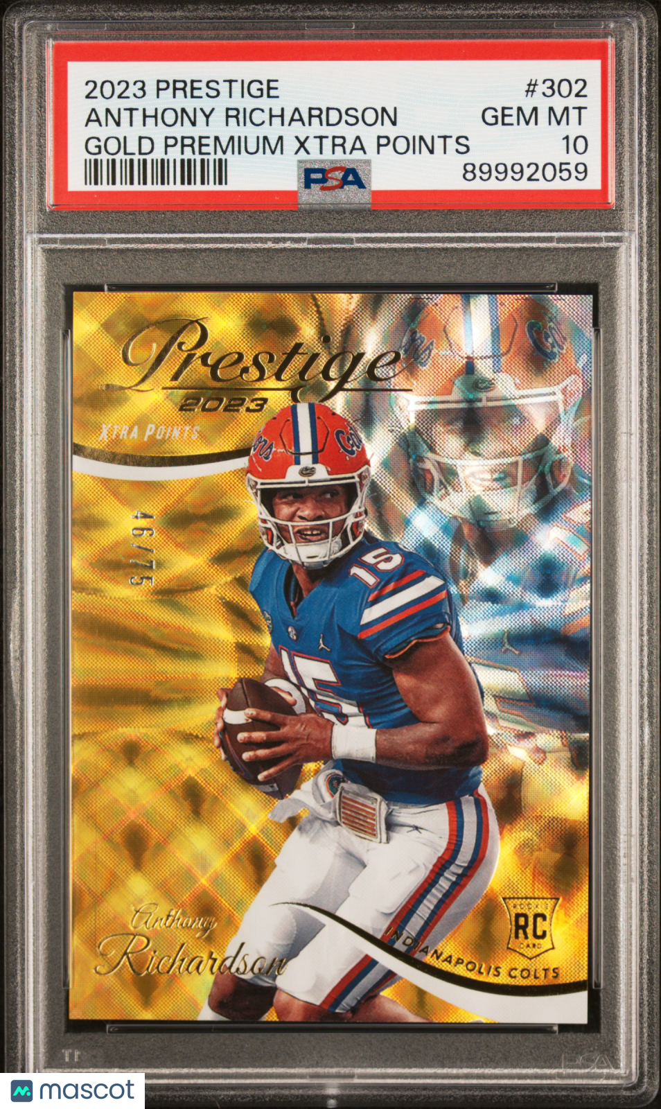 Anthony Richardson 2023 Prestige PSA 10 Gold /75 Gators Colts Rookie RC