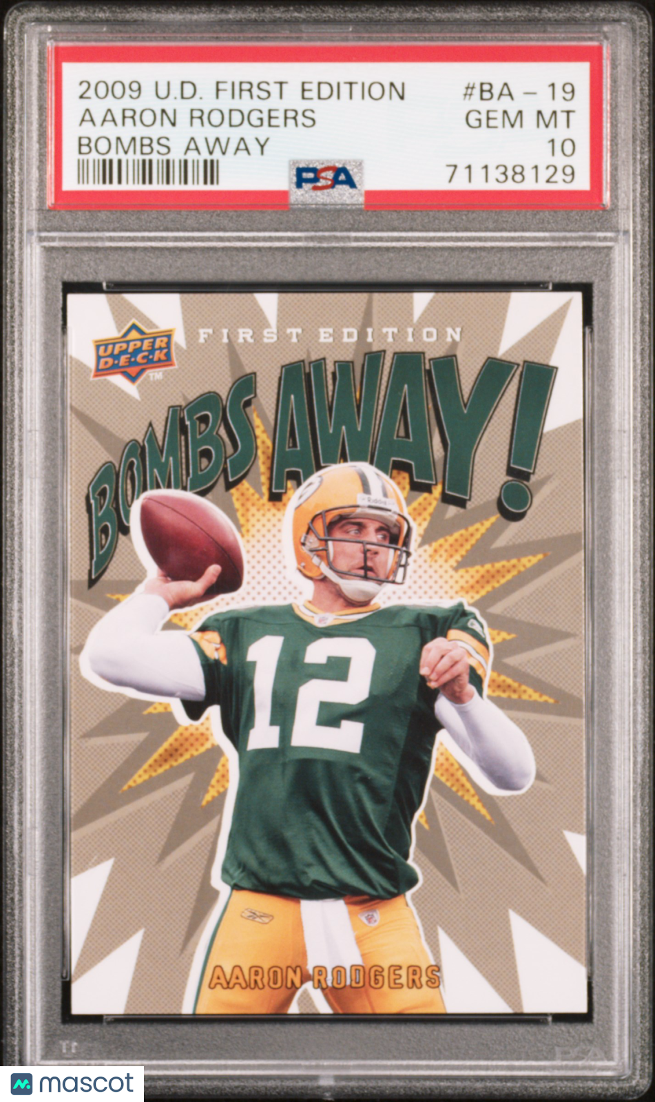 Aaron Rodgers 2009 Upper Deck First Edition Bombs Away PSA 10 Packers Jets
