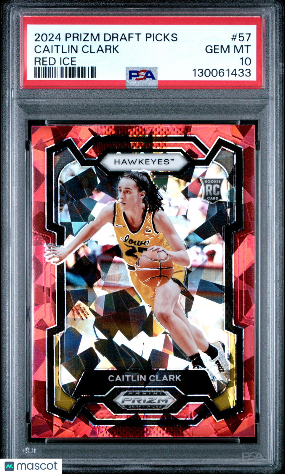 Caitlin Clark 2024 Panini Prizm Draft Picks Red Ice Rookie RC PSA 10 Hawkeyes