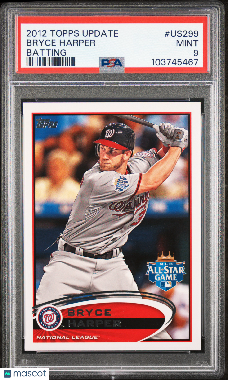 Bryce Harper 2012 Topps Update All-Star Game Rookie RC PSA 9 Mint
