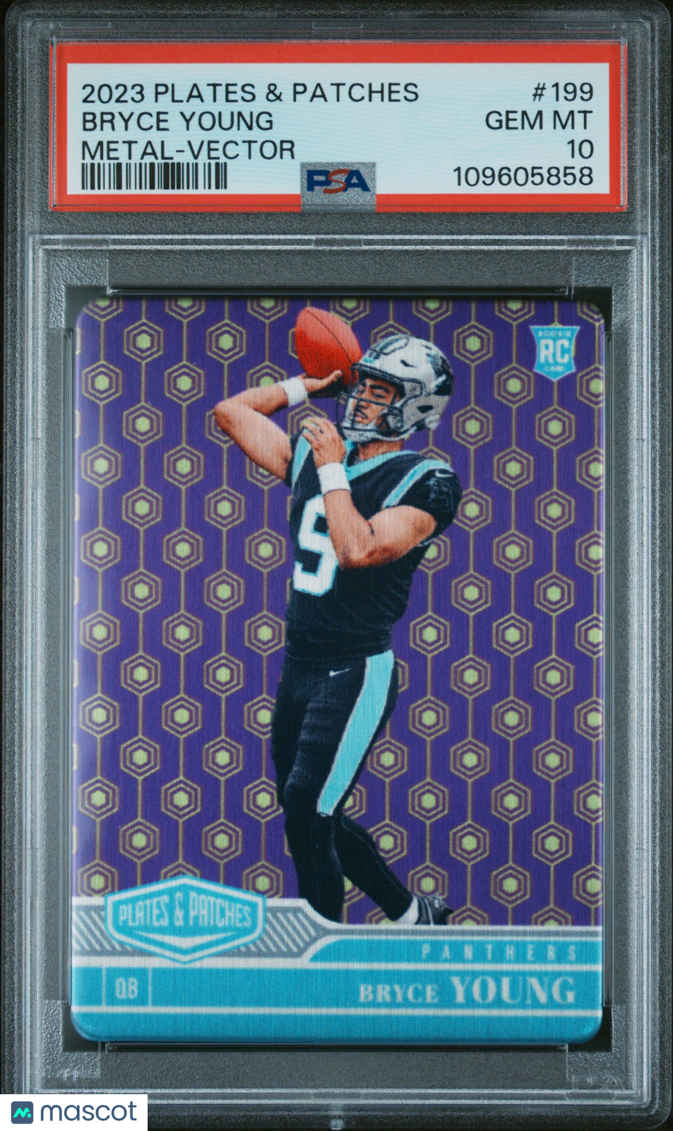 Bryce Young 2023 Panini Plates & Patches Metal Vector /35 Rookie RC PSA 10