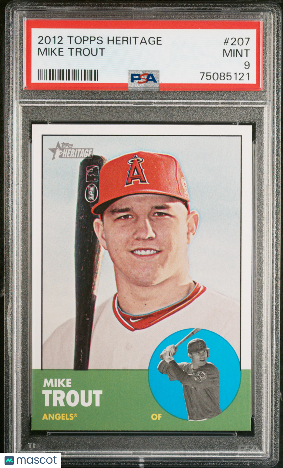 Mike Trout 2012 Topps Heritage Rookie RC PSA 9 Mint Angels