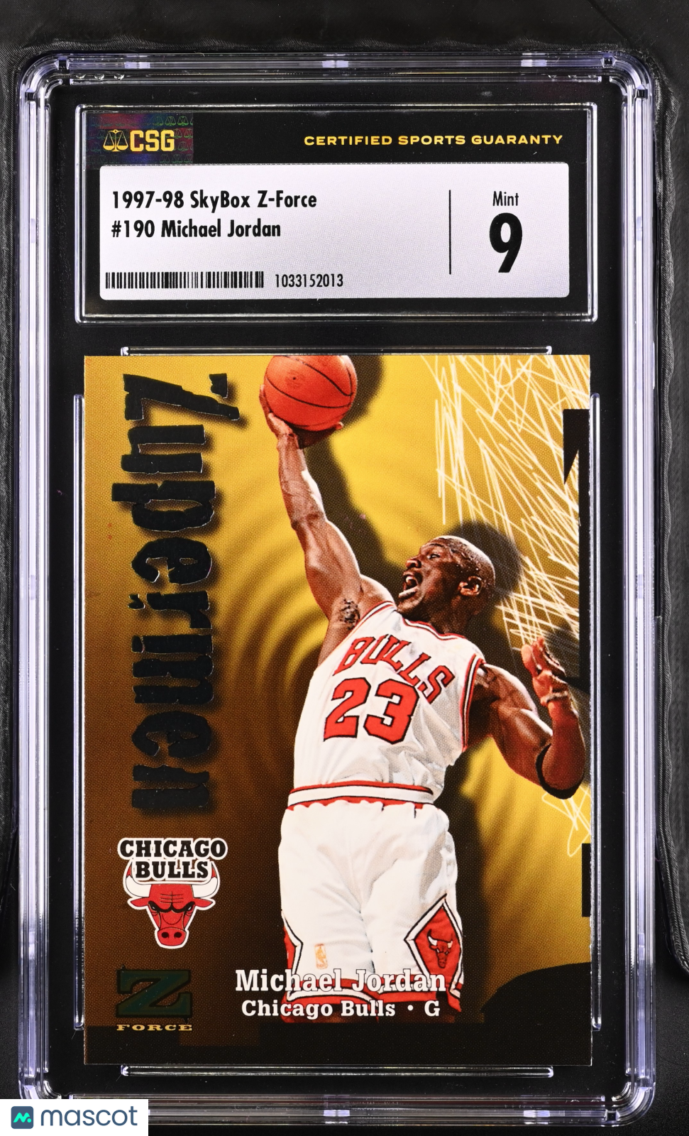 Michael Jordan 1997-98 SkyBox Z-Force Zupermen CGC 9 Mint Bulls