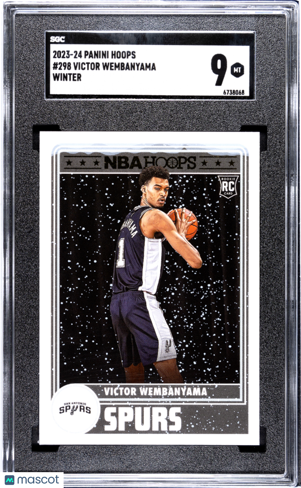 Victor Wembanyama 2023 Panini Hoops Winter Rookie RC SGC 9 Spurs