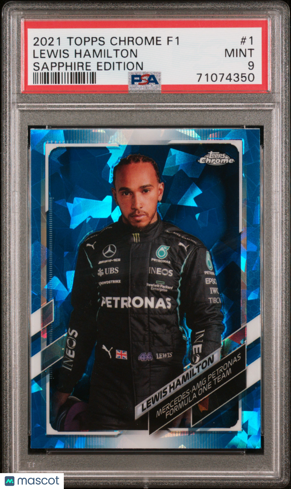 Lewis Hamilton 2021 Topps Chrome Formula 1 Sapphire Edition PSA 9 Mint F1