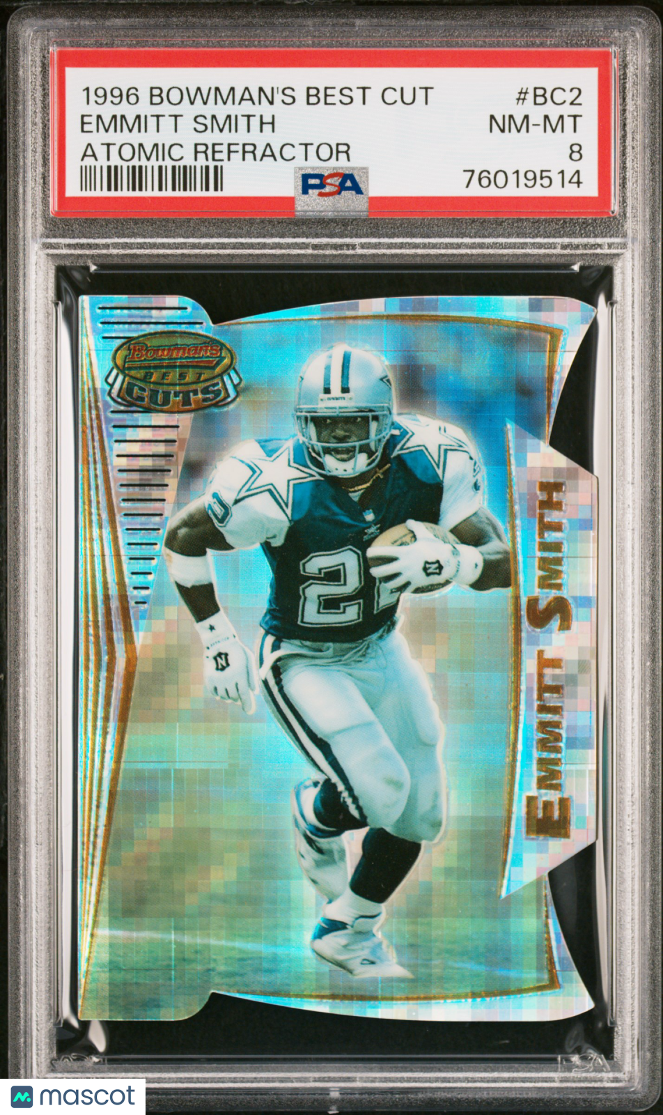Emmitt Smith 1996 Bowman's Best Best Cut Atomic Refractor PSA 8 Cowboys HOF