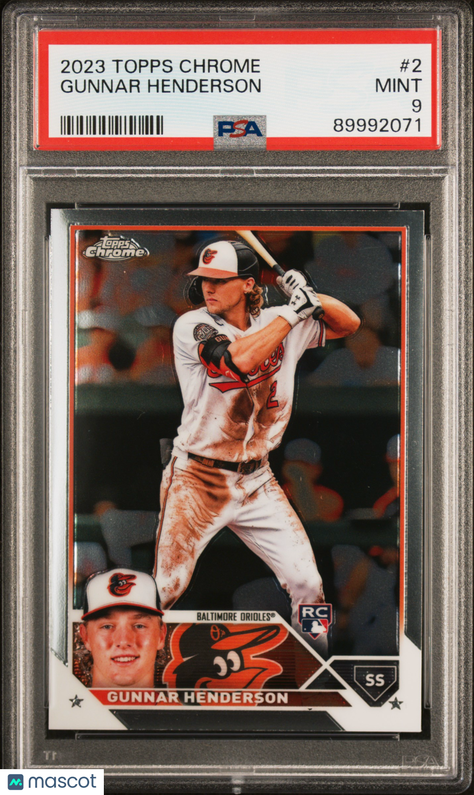 Gunnar Henderson 2023 Topps Chrome Rookie RC PSA 9 Mint