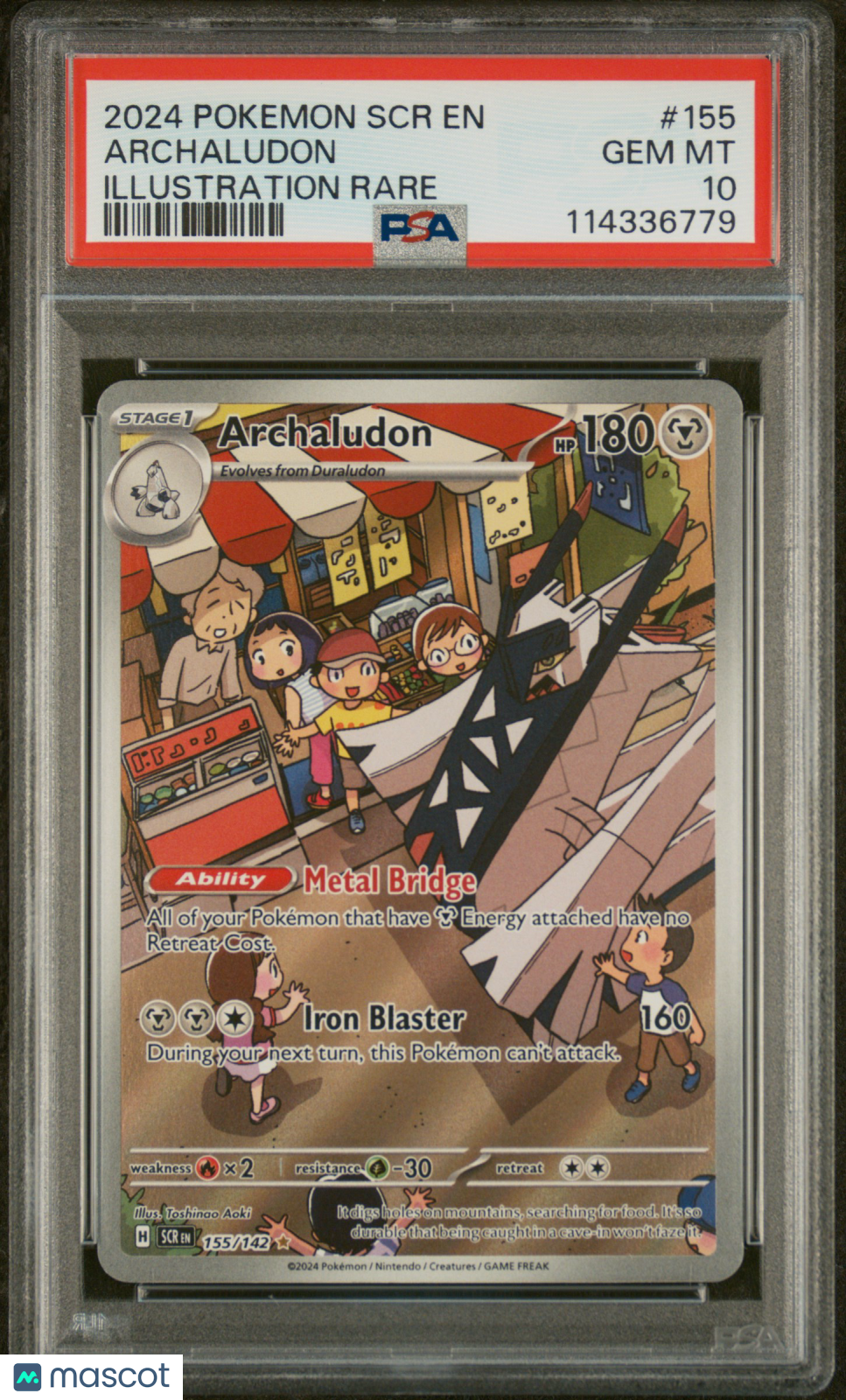Archaludon 2024 Pokemon Stellar Crown 155 Illustration Rare PSA 10 Mint