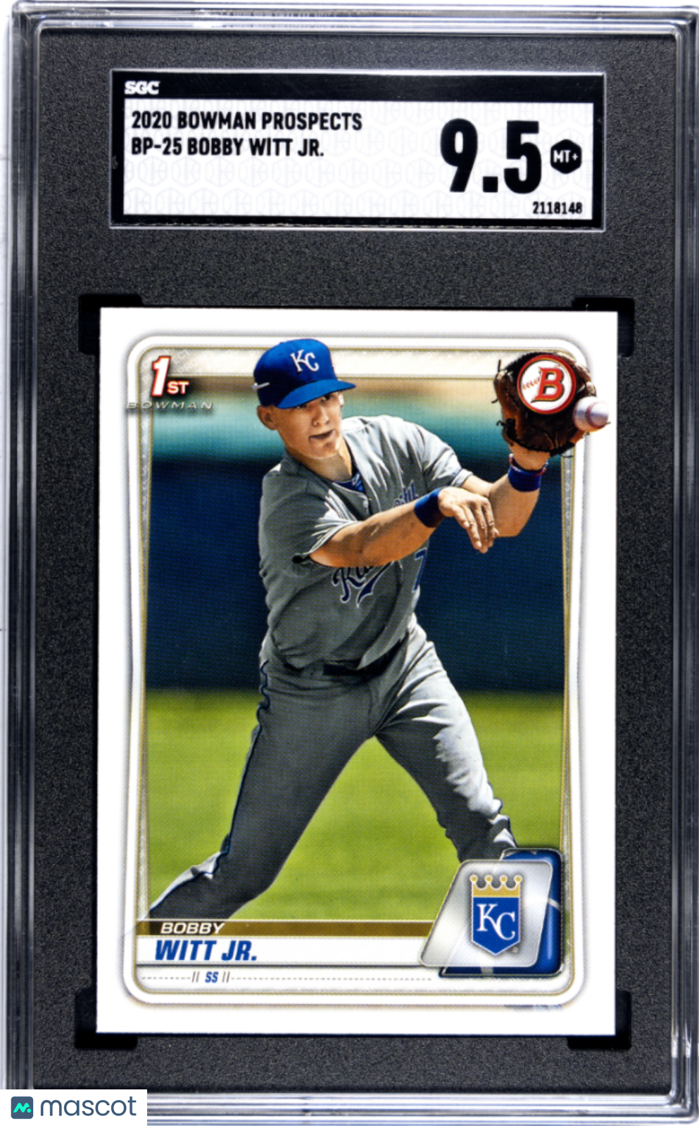 Bobby Witt JR. 2020 Bowman Prospects Paper 1st SGC 9.5 Mint Royals