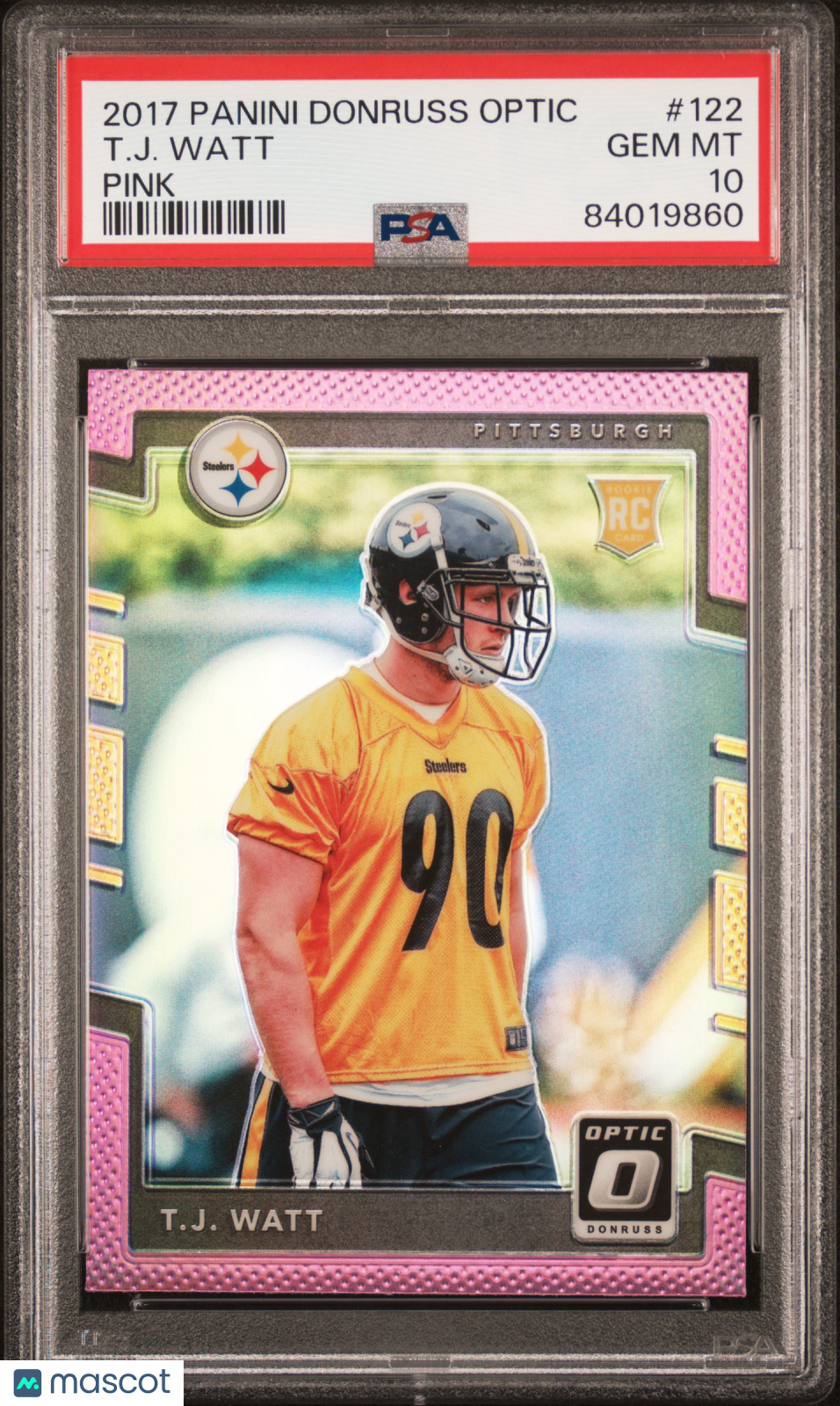 TJ Watt 2017 Panini Donruss Optic Pink Rookie RC PSA 10 Gem Mint Steelers