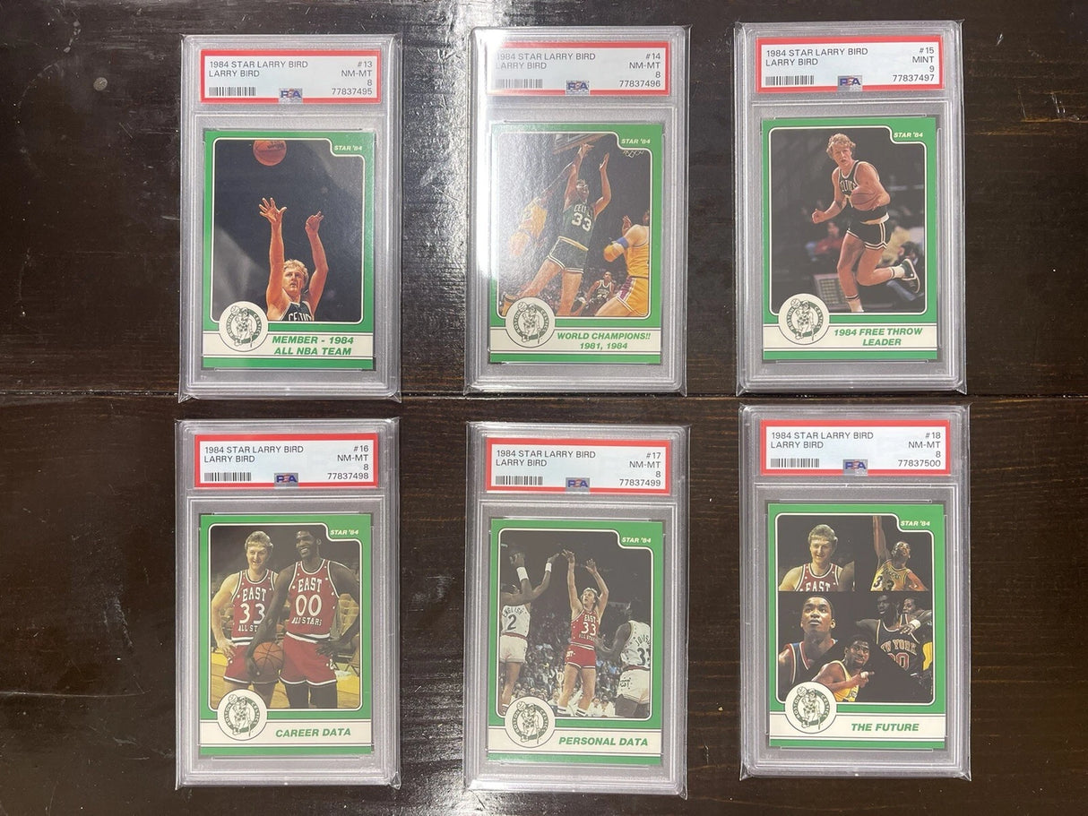 1984 Star Larry Bird Set PSA Graded 18 Cards Celtics