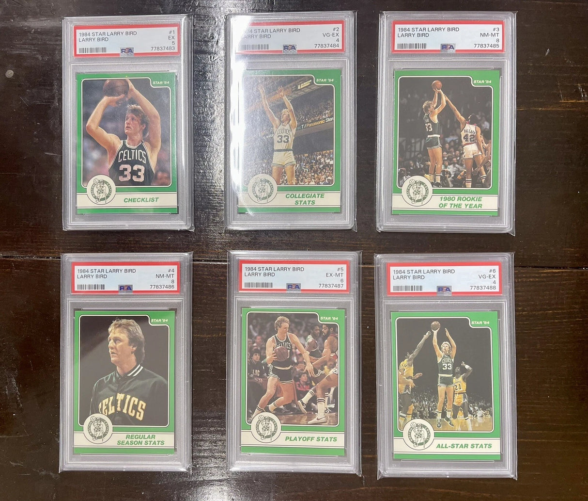 1984 Star Larry Bird Set PSA Graded 18 Cards Celtics