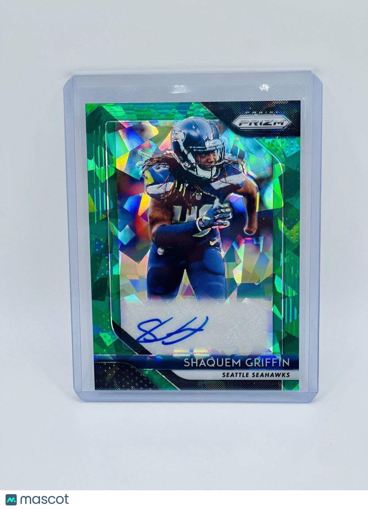 Shaquem Griffin 2018 Panini Prizm Auto RC Rookie Green Cracked Ice /75 Seahawks
