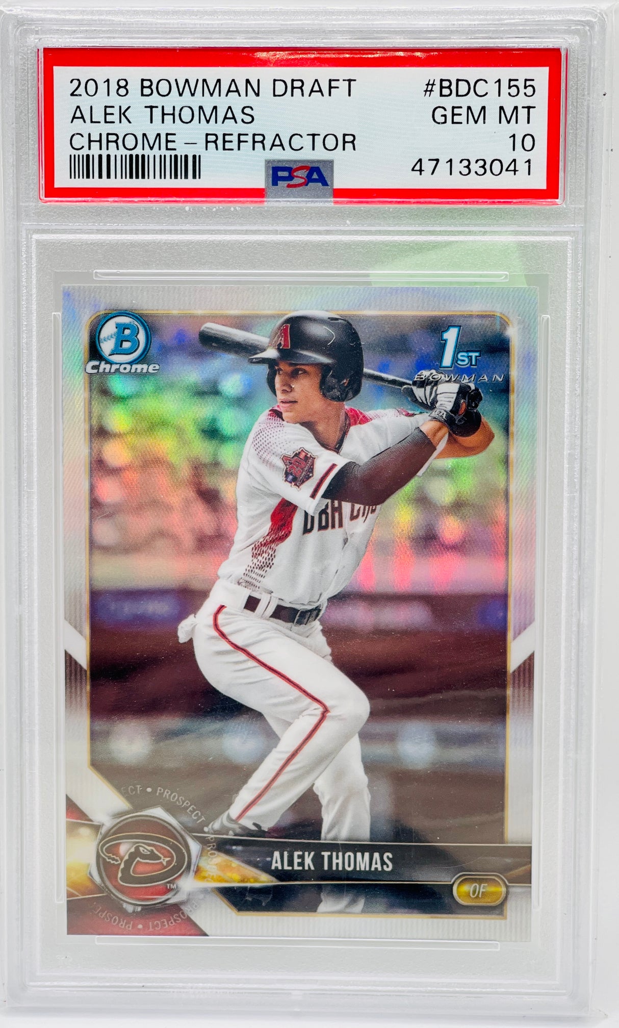 Alek Thomas 2018 Bowman Draft #bdc155 Refractor Psa 10