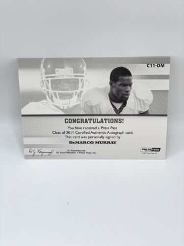 Demarco Murray 2011 Press Pass Class Of 2011 Rookie Rc Autograph /73