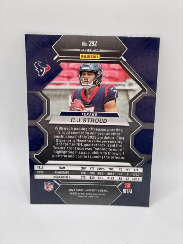 C.j. Stroud 2023 Panini Mosaic Rookie Card Rc #292 Houston Texans