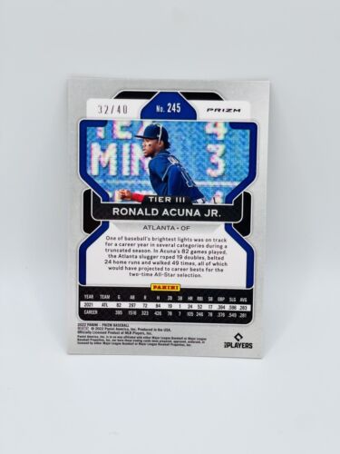 Ronald Acuna Jr 2022 Prizm Quick Pitch Bronze Donut Circles /40 Braves