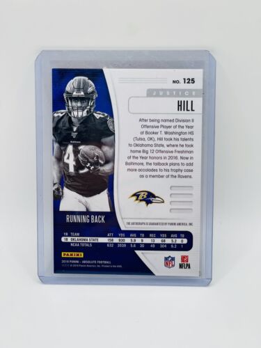 Justice Hill Rookie Auto 2019 Absolute Autograph /35 Rookie RC Ravens