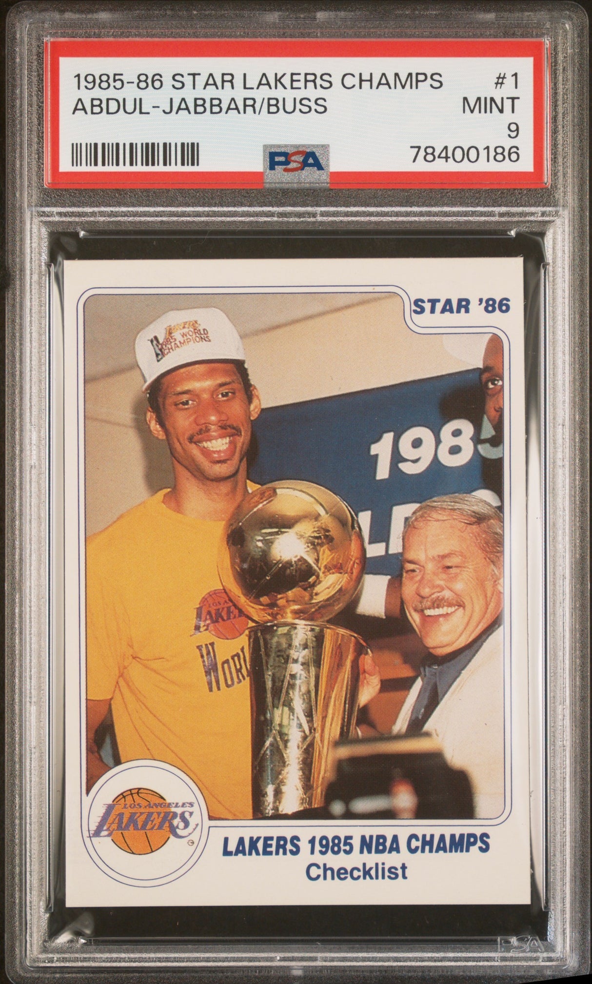 Abdul-jabbar-buss 1985-86 Star Lakers Champions #1 Psa 9