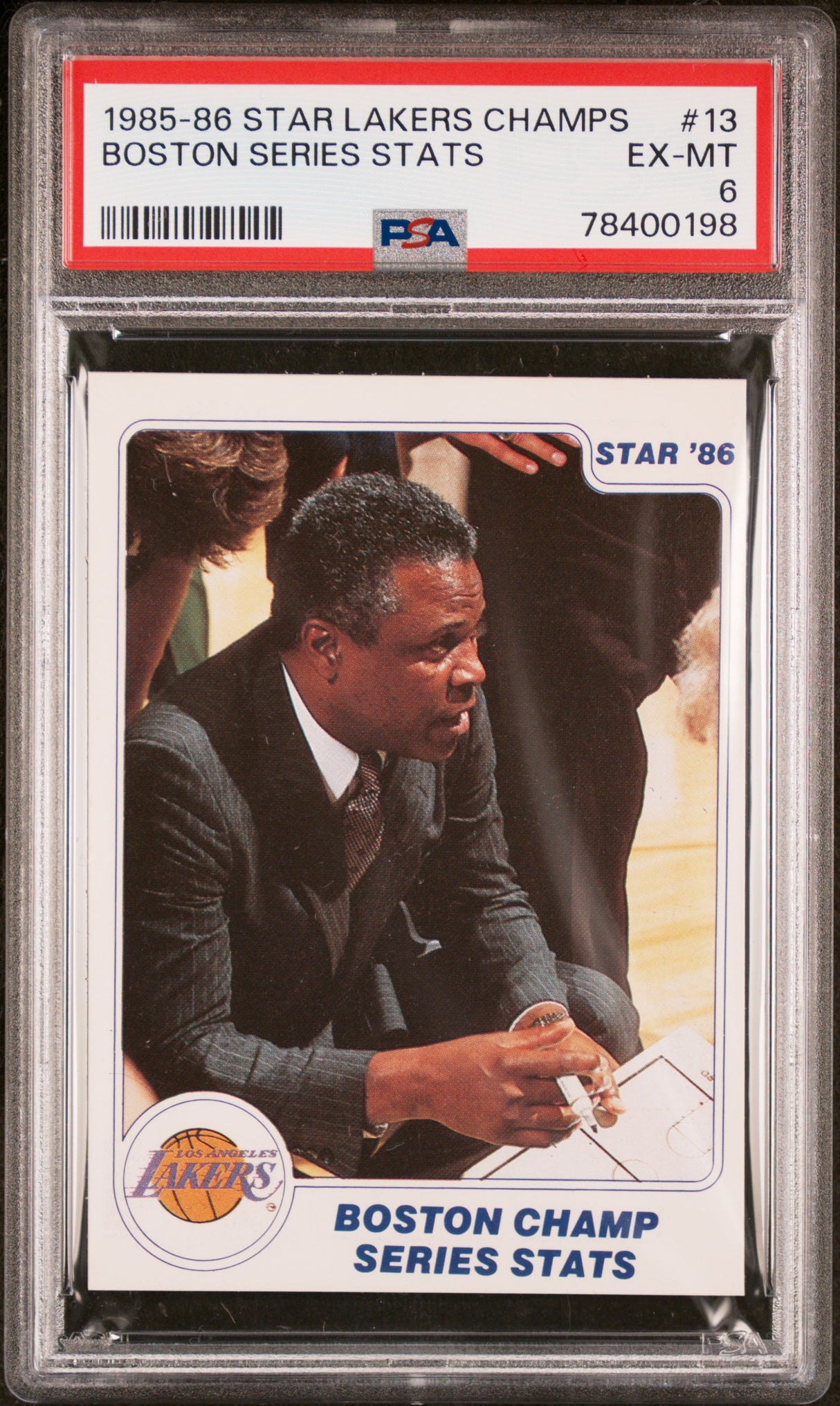 Boston Series Stats 1985-86 Star Lakers Champions #13 Psa 6