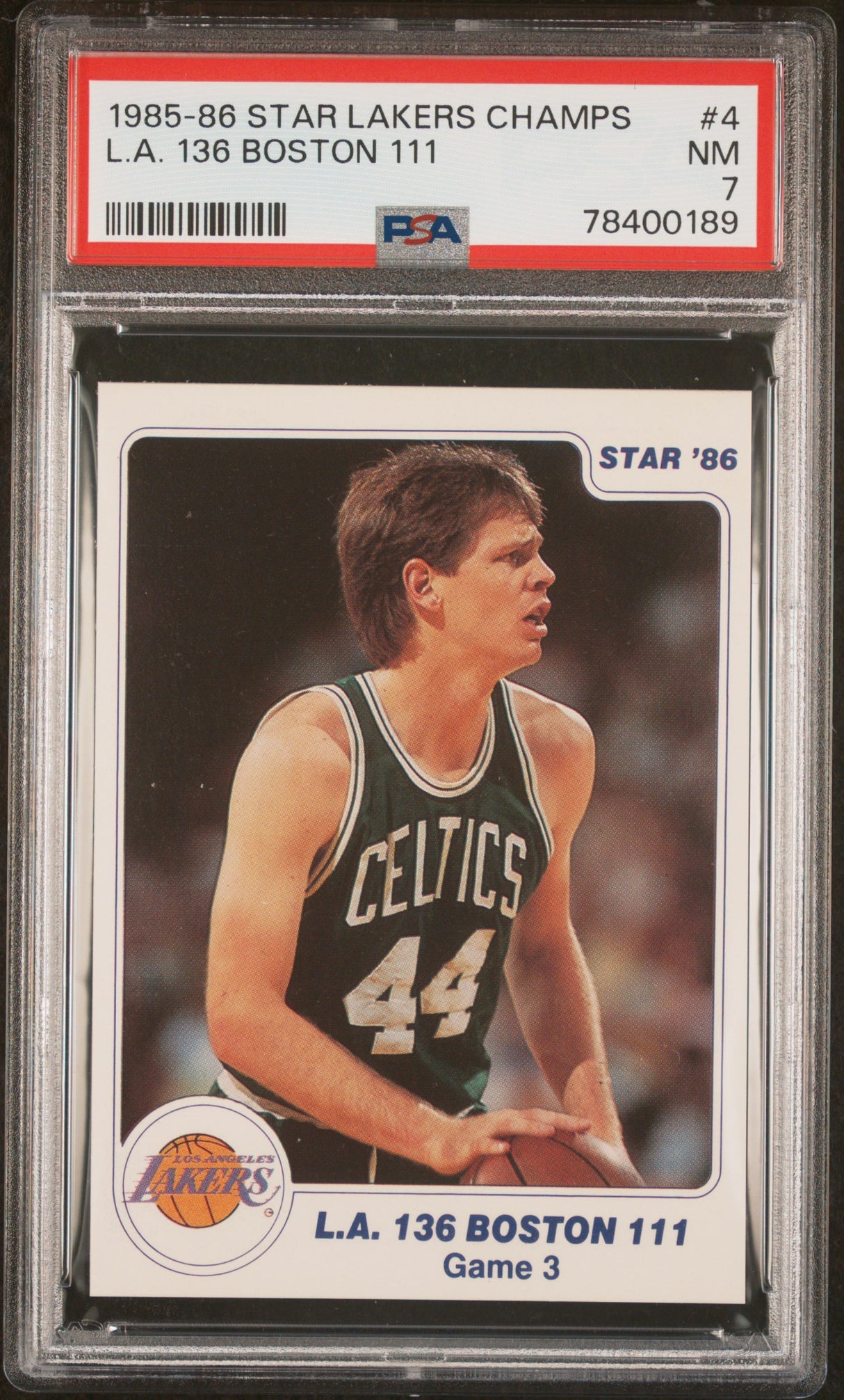 L.a. 136 Boston 111 1985-86 Star Lakers Champions #4 Psa 7