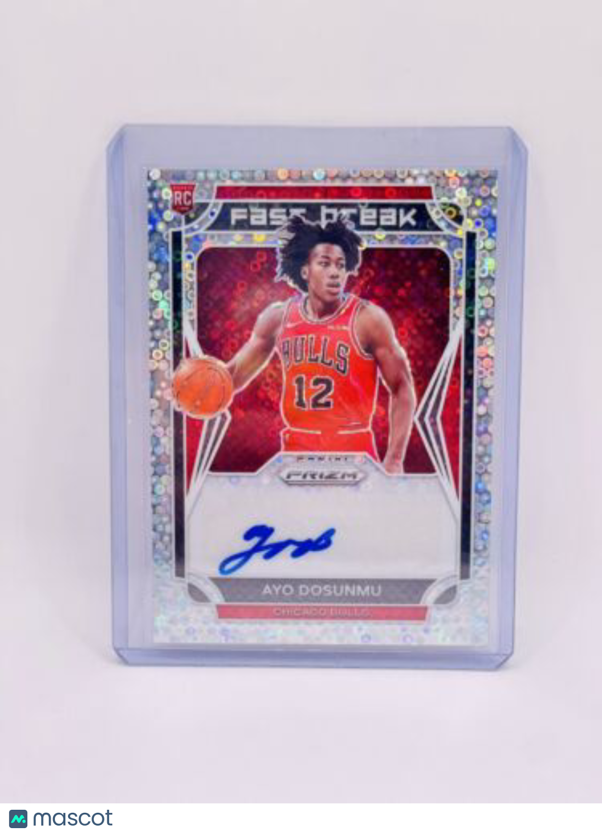 Ayo Dosunmu 2021-22 Optic Fast Break Signatures Silver Disco Prizm Auto Bulls