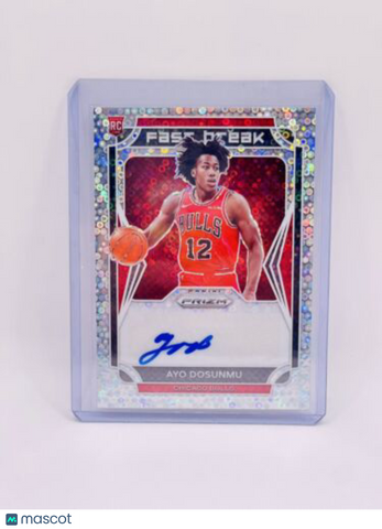 Ayo Dosunmu 2021-22 Optic Fast Break Signatures Silver Disco Prizm Auto Bulls