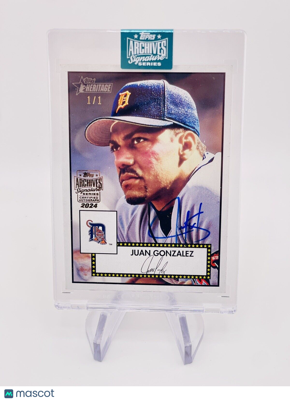 Juan Gonzalez 2022 Topps Archives Signature Series Auto 1/1 Tigers