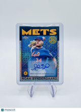 NOAH SYNDERGAARD 2021 TOPPS CHROME 1986 AUTOGRAPH MOJO AUTO /30 Mets Rangers