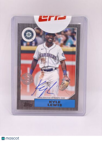 KYLE LEWIS 2022 Topps Series 1 1987 AUTO Black Parallel /199 #87BA-KLE