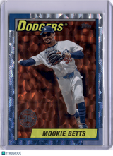Mookie Betts 2025 Topps Series One Orange Crackle Foilboard /25 Dodgers