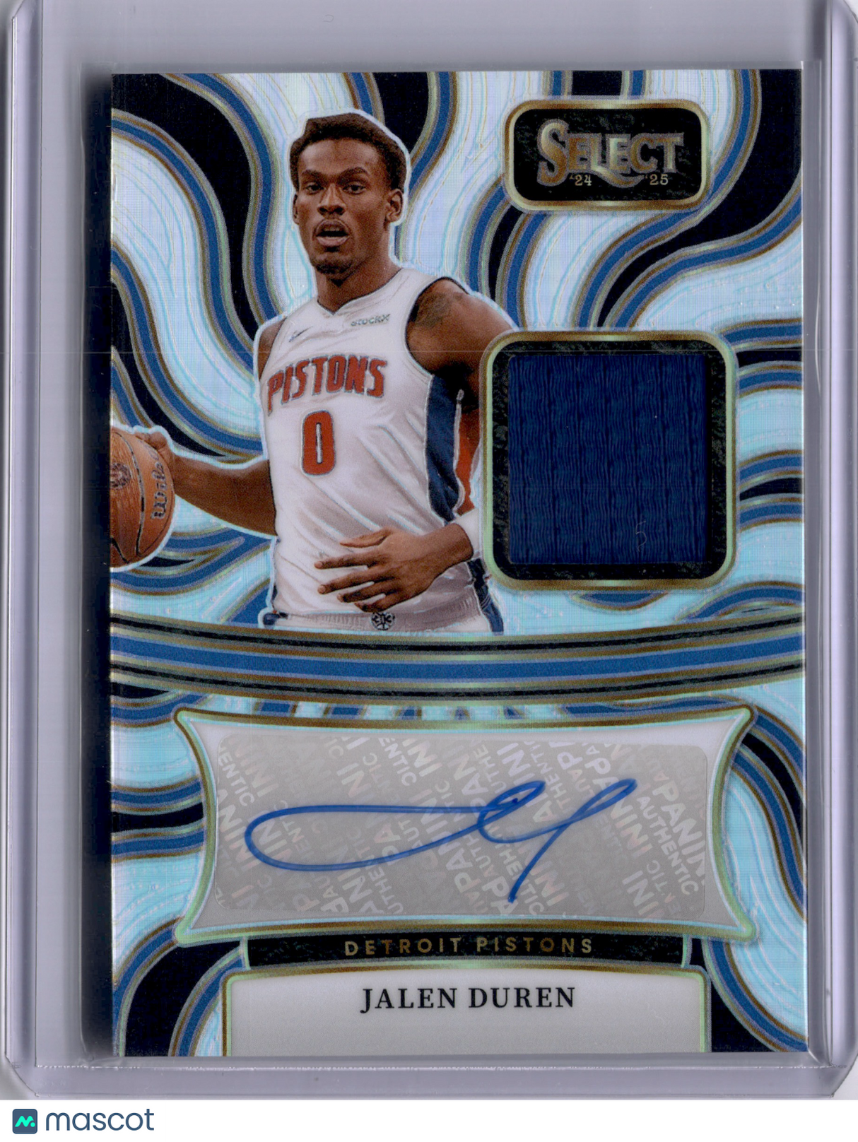 Jalen Duren 2022-23 Panini Select Silver Prizm Auto /199 Game Used Patch