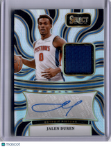 Jalen Duren 2022-23 Panini Select Silver Prizm Auto /199 Game Used Patch