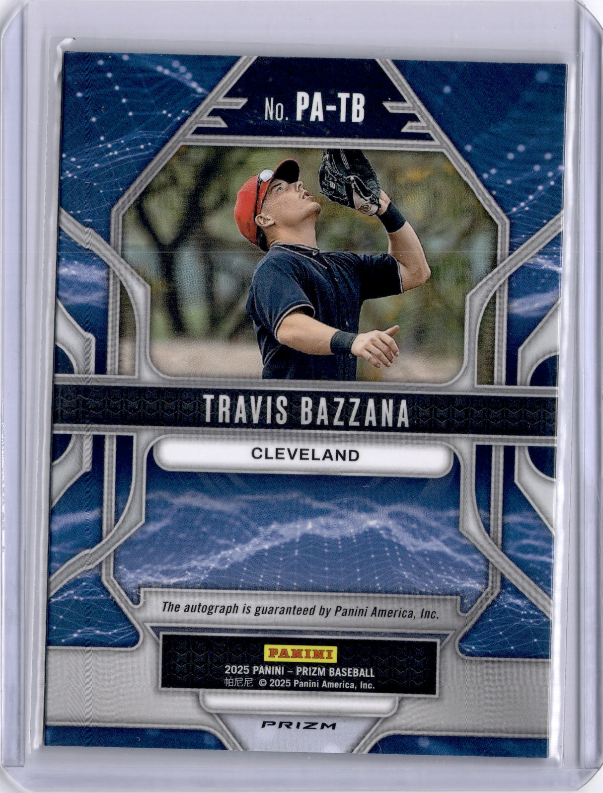 Travis Bazzana 2025 Panini Prizm Prizmatrix Auto Cleveland Gardians
