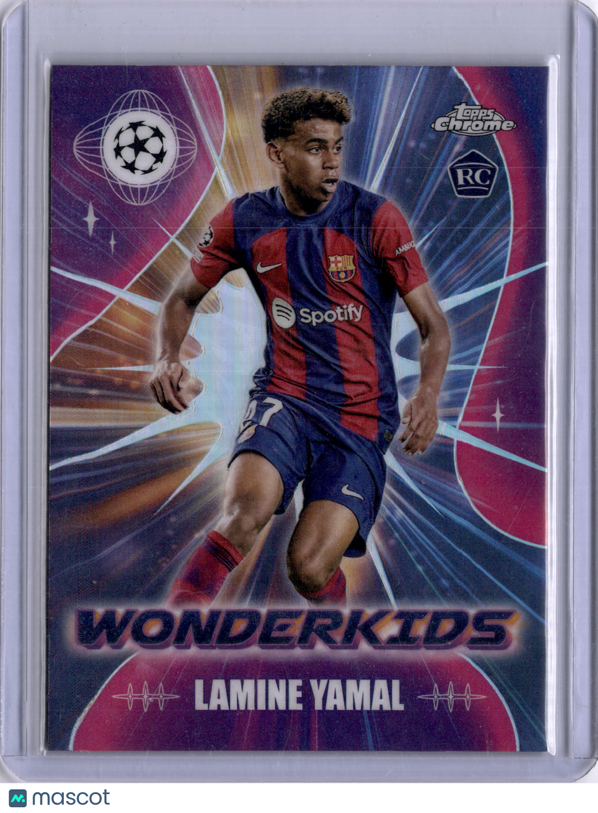 Lamine Yamal 2023-24 Topps Chrome UEFA Champions League Wonderkids Rookie RC