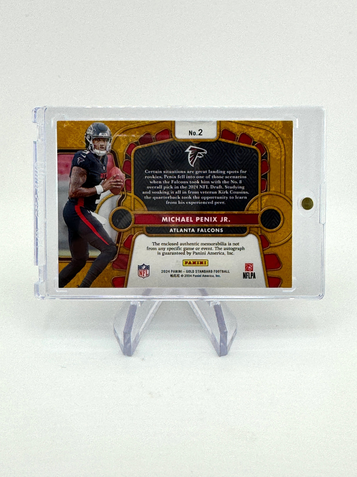 Michael Penix Jr 2024 Panini Gold Standard Auto RPA Rookie RC Patch /49 Falcons