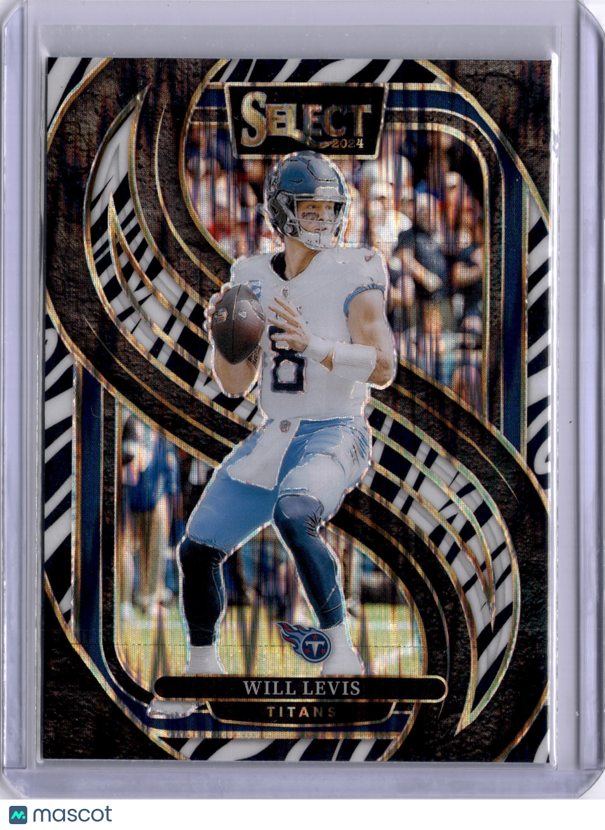 Will Levis 2025 Panini Select Zebra Prizm SP