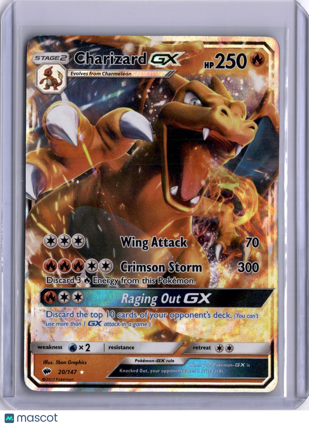 Charizard GX 2017 Pokemon Burning Shadows 20/147 Full Art
