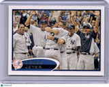 2012 TOPPS DEREK JETER IMAGE VARIATION #30 HUGGING TEAMMATE YANKEES
