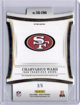 Charvarius Ward 2023 Panini Select Green Checker Board /5 Auto 49ers
