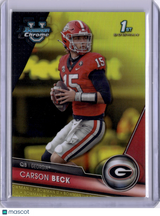 Carson Beck 2023 Bowman U Chrome 1st Yellow /75 Georgia Miami
