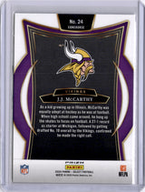 JJ McCarthy 2024 Panini Select Red Yellow Shock Rookie RC Commanders