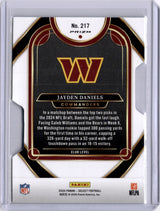 Jayden Daniels 2024 Panini Select Silver Prizm Die Cut Rookie RC Commanders