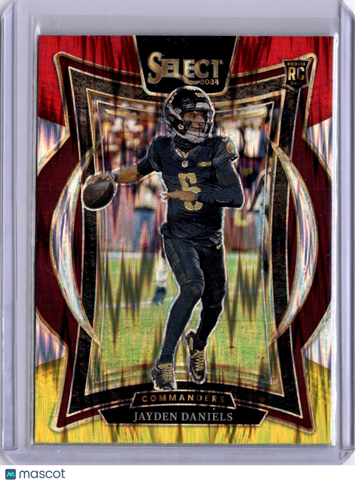 Jayden Daniels 2024 Panini Select Red Yellow Shock Rookie RC Commanders