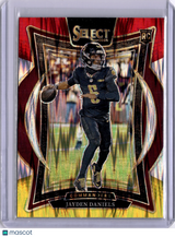 Jayden Daniels 2024 Panini Select Red Yellow Shock Rookie RC Commanders