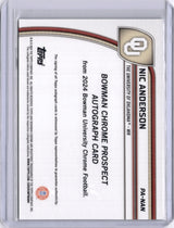 Nic Anderson 2024 Bowman Chrome University 1st Black Auto /10 LSU Sooners
