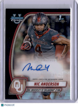 Nic Anderson 2024 Bowman Chrome University 1st Black Auto /10 LSU Sooners