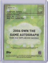 Andruw Jones 2023 Topps Own The Game Auto Braves