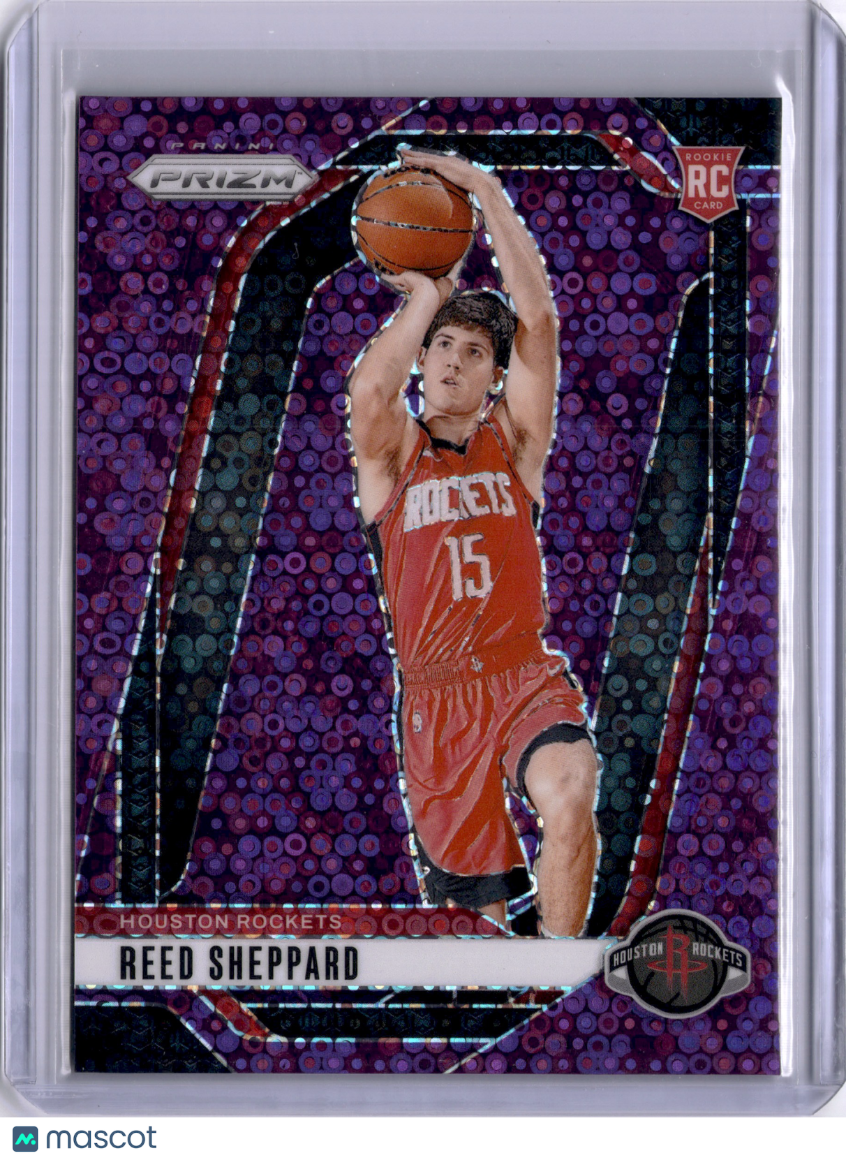 Reed Sheppard 2024-25 Panini Prizm Purple Fast Break Rookie RC /75 Rockets
