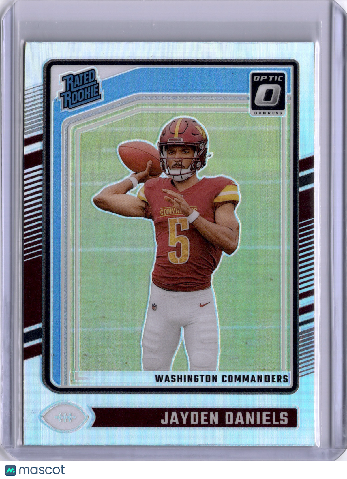 Jayden Daniels 2024 Panini Donruss Optic Holo Rated Rookie Prizm RC Commanders